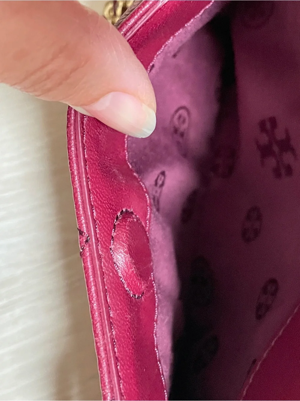 Tory Burch Quilted Leather Chain Shoulder Bag - Wine
